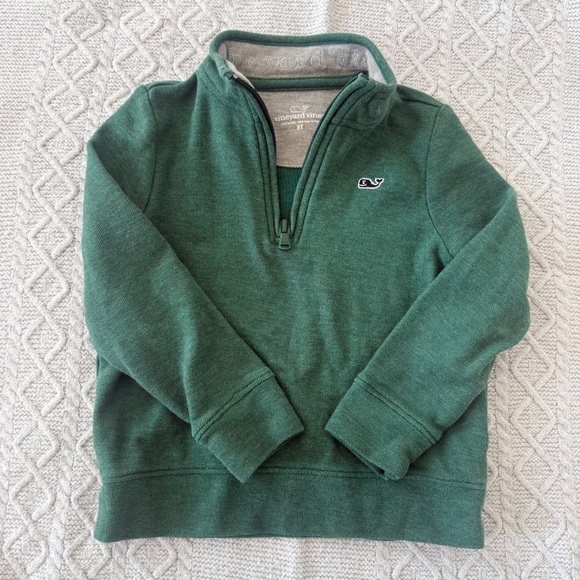 Vineyard Vines Forest Green Quarter-Zip Pullover - Picture 2 of 7